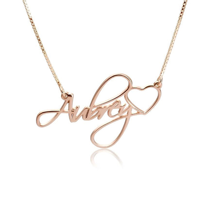 Delicate Engraved Heart Name Necklace