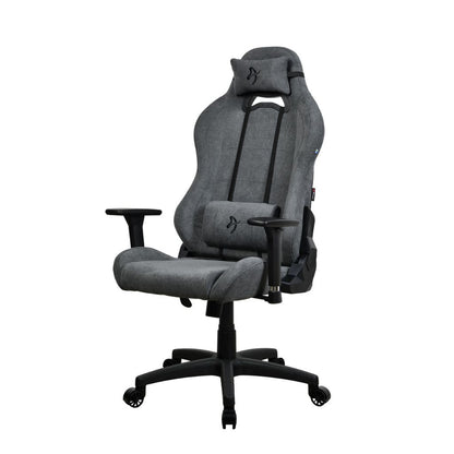 Gray office chair with black accents on a white background