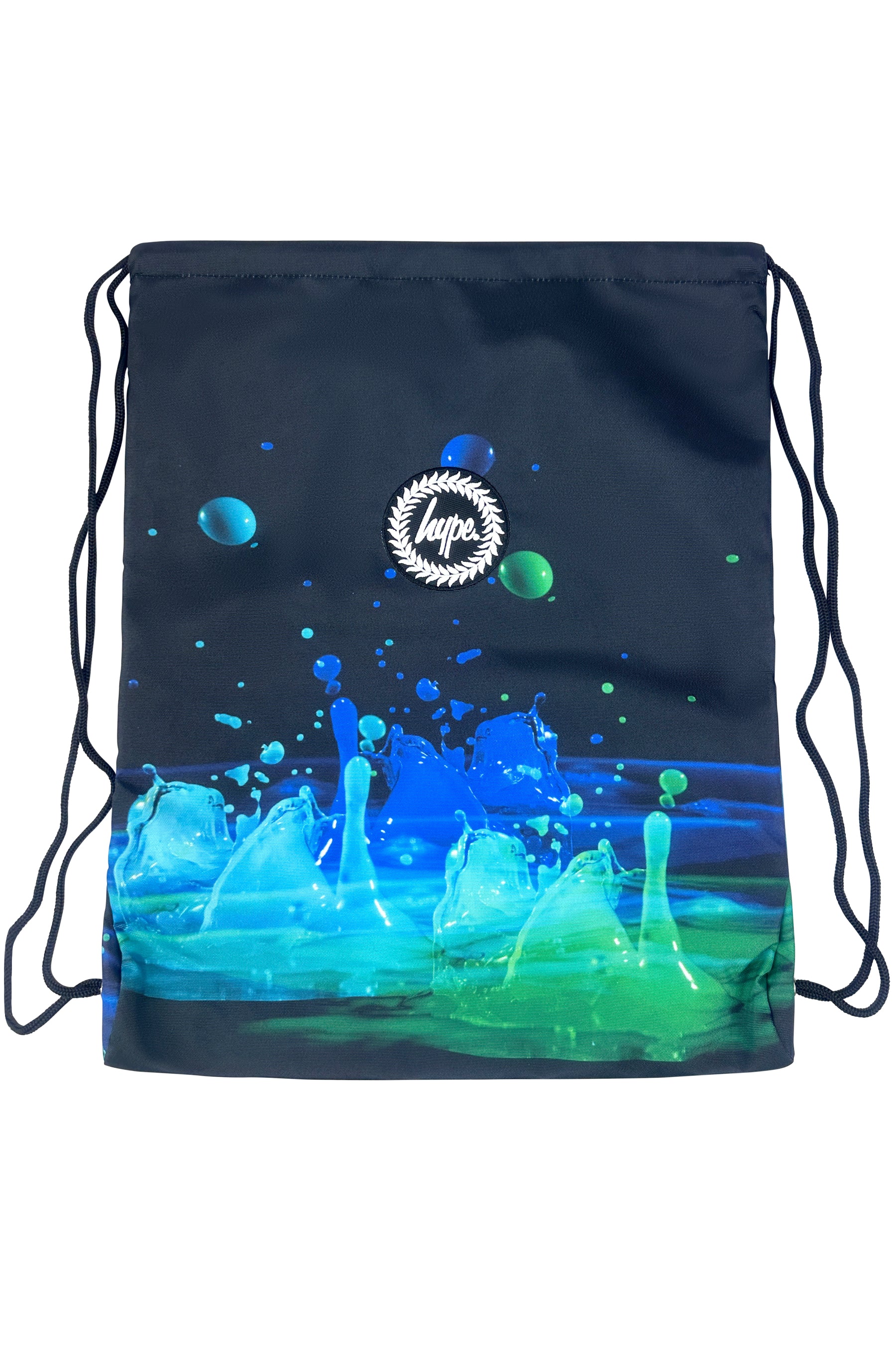 Drawstring Sports Bag - Black 3D Droplets