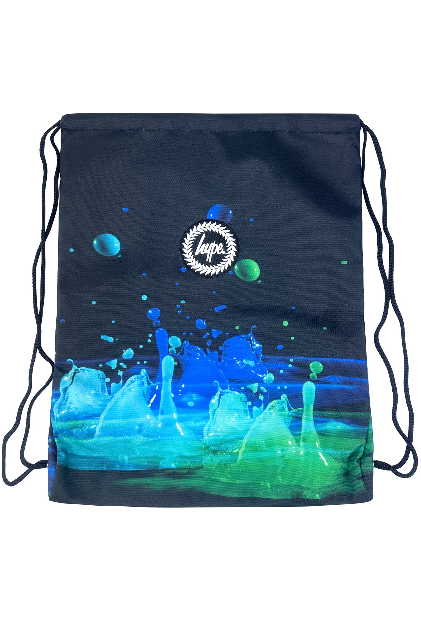 Drawstring Sports Bag - Black 3D Droplets