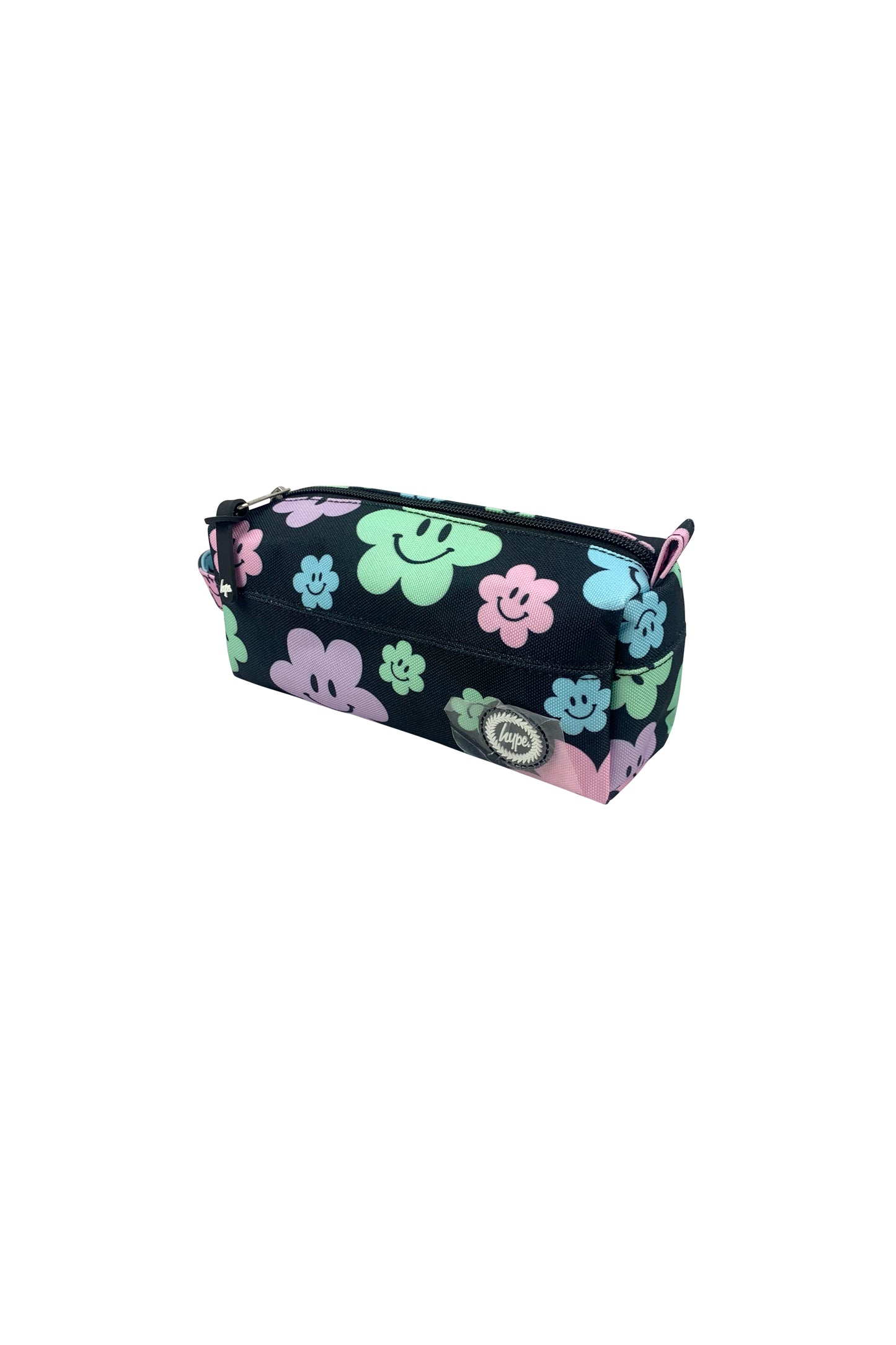 Black Happy Flowers Pencil Case