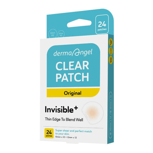 Packaging of dermaAngel Clear Patch Original on a white background