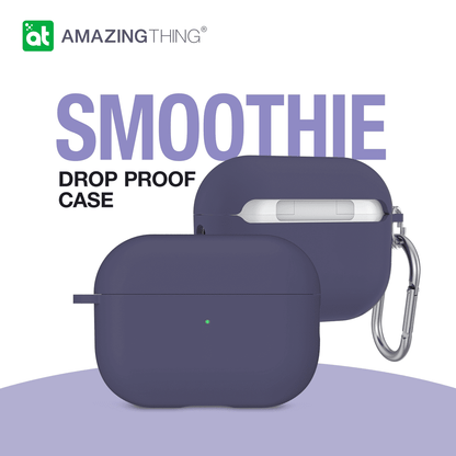 Navy drop proof case with carabiner on a light purple background, featuring 'Amazing Thing' brand.
