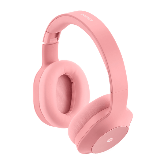 Pink headphones on a transparent background