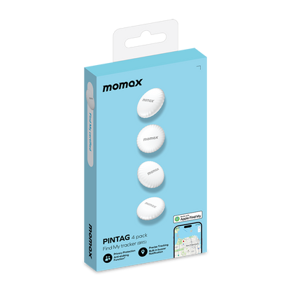 Apple Find My Certified GPS Tracker 4-Pack | Real-Time Item Locator – White