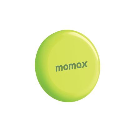 Green ball with 'momax' branding on a green background