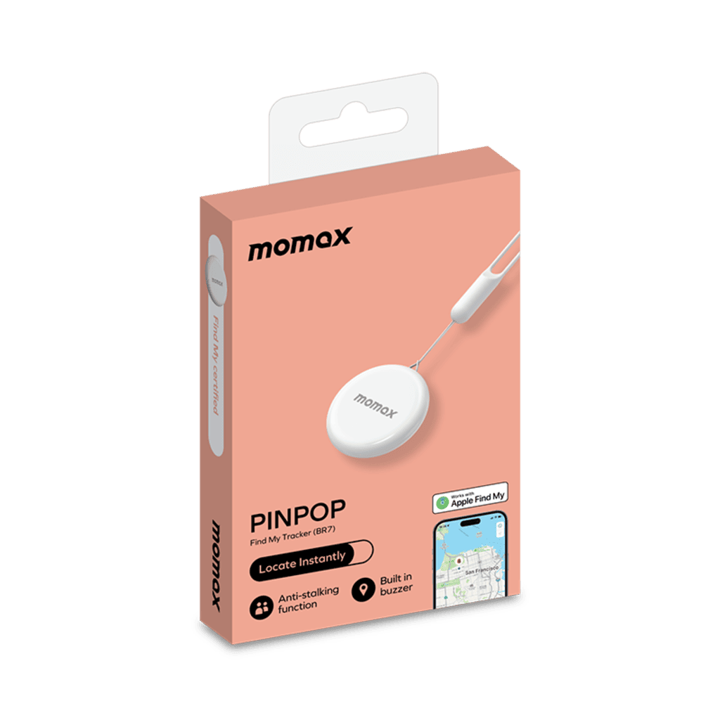 Momox PINPOP product packaging on a green background