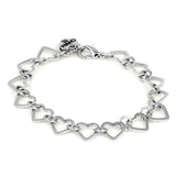 Silver Heart Bracelet for Charms