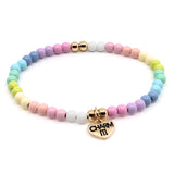 Pastel Beaded Stretch Bracelet for Charms
