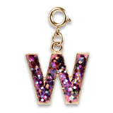 Letter "W" Glitter Charm