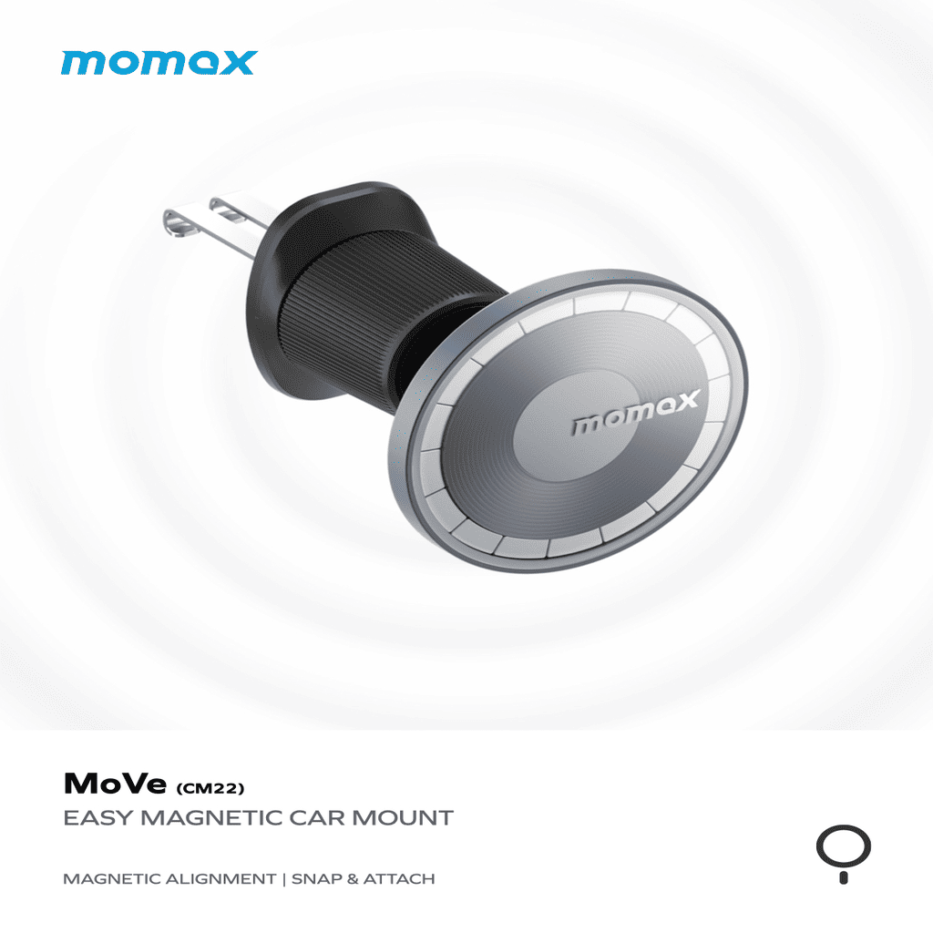 Momax MoVe magnetic car mount on a white background