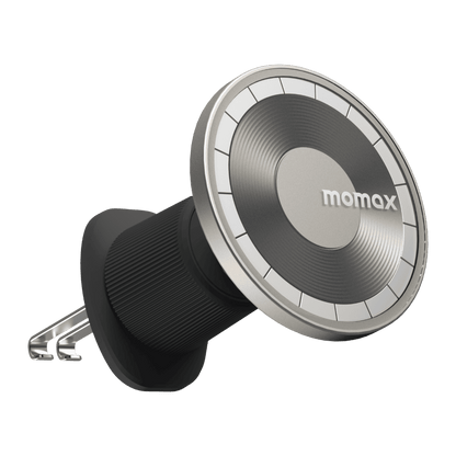 Momax car phone holder on a green background