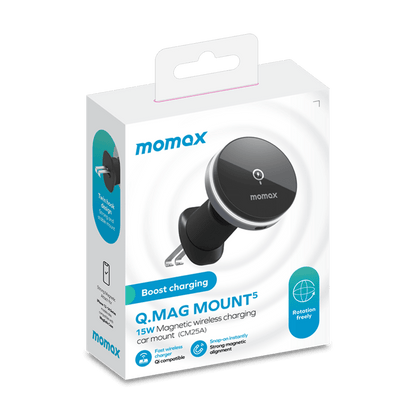 momax Q.MAG MOUNT magnetic car mount packaging on a white background