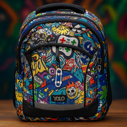 Yolo School Backpack 2 in 1 Graffiti