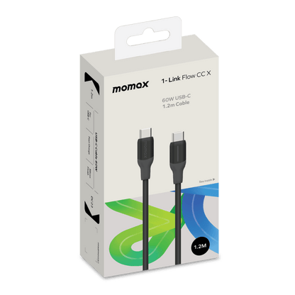 Momax USB-C cable packaging on a white background