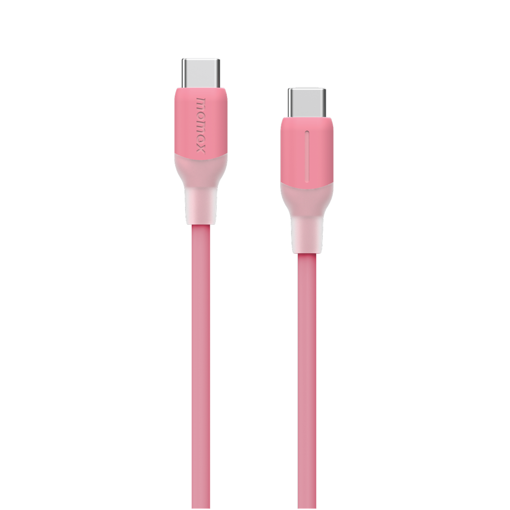 كابل 1-Link Flow 60 واط من USB-C إلى USB-C بطول 1.2 متر - وردي