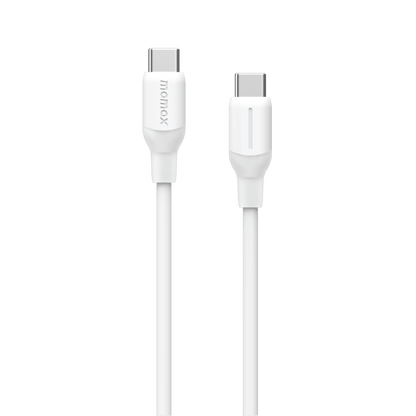 White USB cable with connectors on a green background