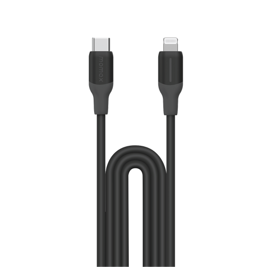 1-وصلة تدفق 35 وات USB-C إلى كابل Lightning بطول 1.2 متر - أسود