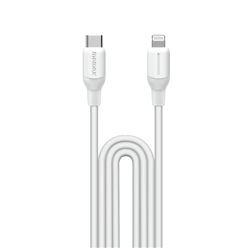 1-وصلة تدفق 35 وات USB-C إلى كابل Lightning بطول 1.2 متر - أبيض