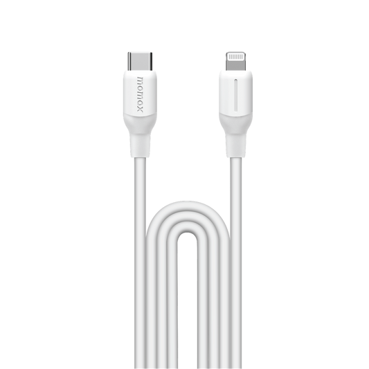 USB C to Lightning Cable with a transparent background