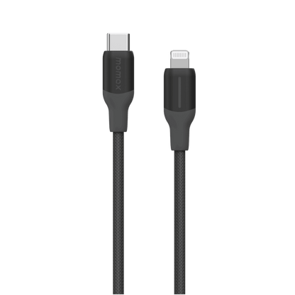 Two charging cables with different connectors on a transparent background