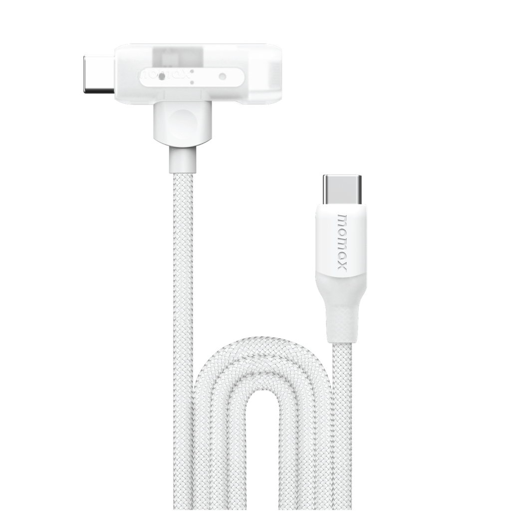 1-Link Flow Duo 2 في 1 USB-C إلى USB-C مع كابل Lightning بطول 1.5 متر - أبيض