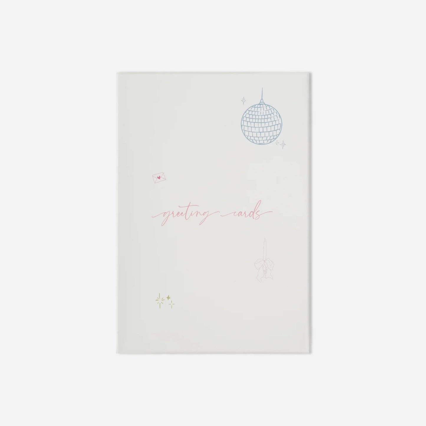 Pack of greeting cards with a disco ball design on a white background