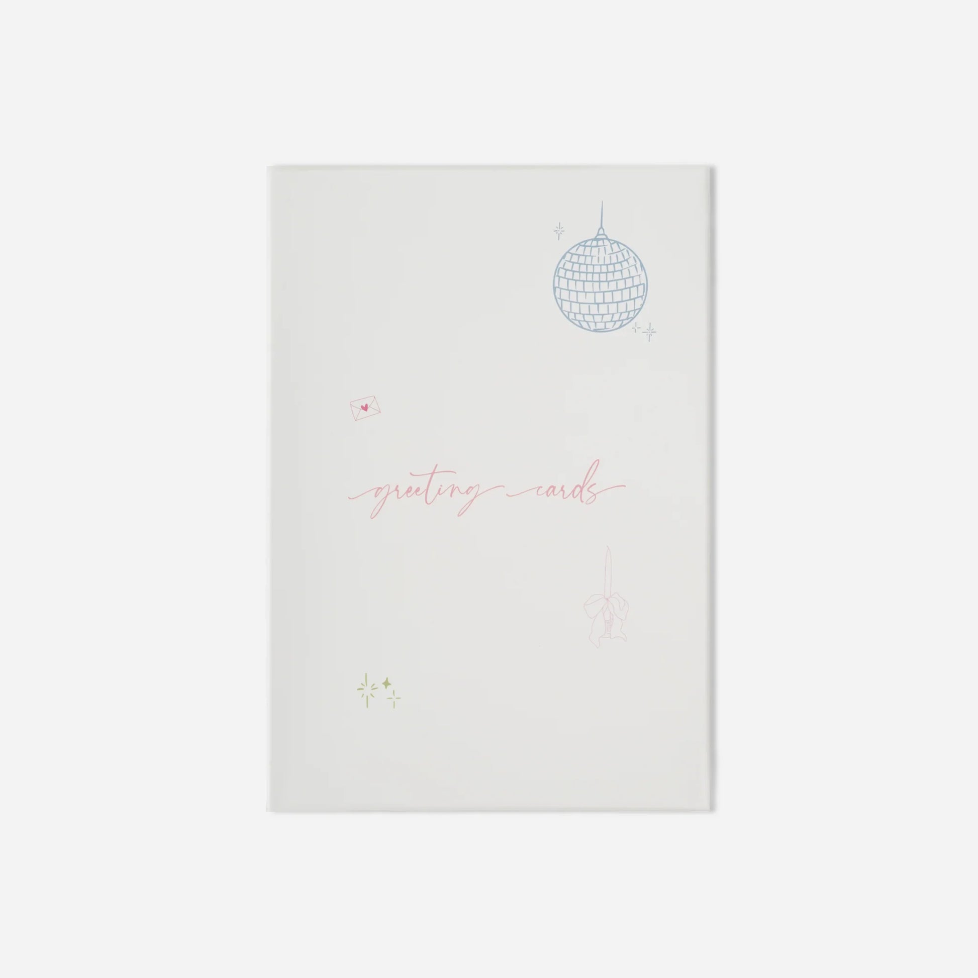 Pack of greeting cards with a disco ball design on a white background