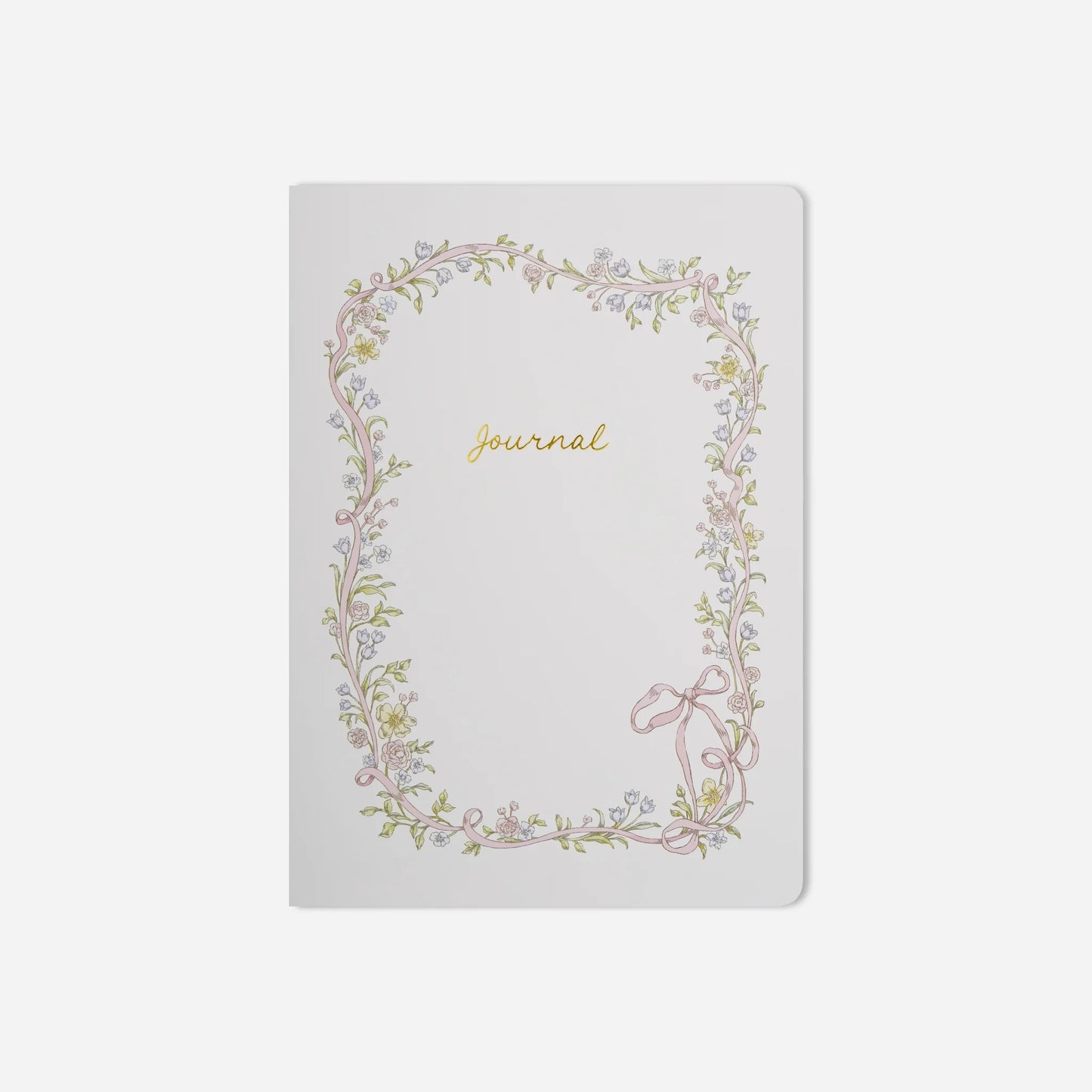 Journal with floral design and 'journal' text on a white background