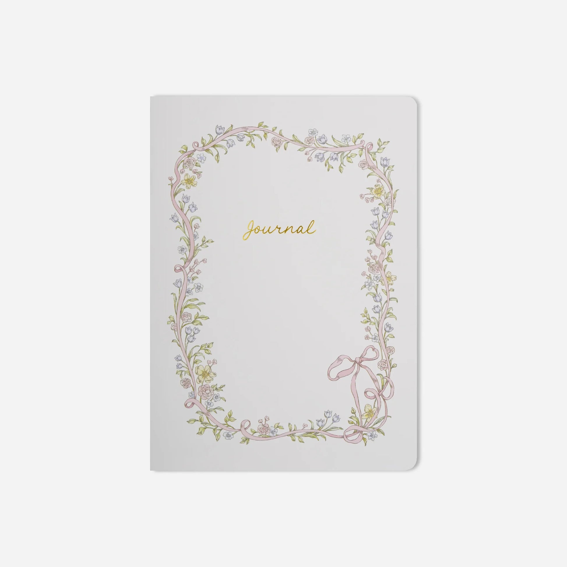 Journal with floral design and 'journal' text on a white background