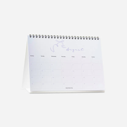 Calendar with a white background