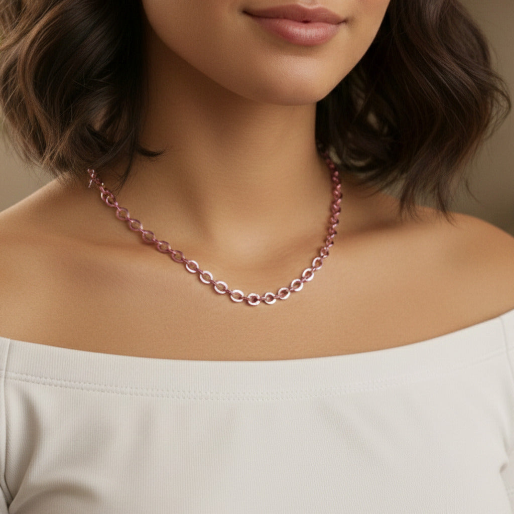 Pink Necklace Chain for Charms