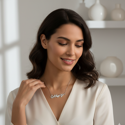 Custom Initials With Heart Necklace