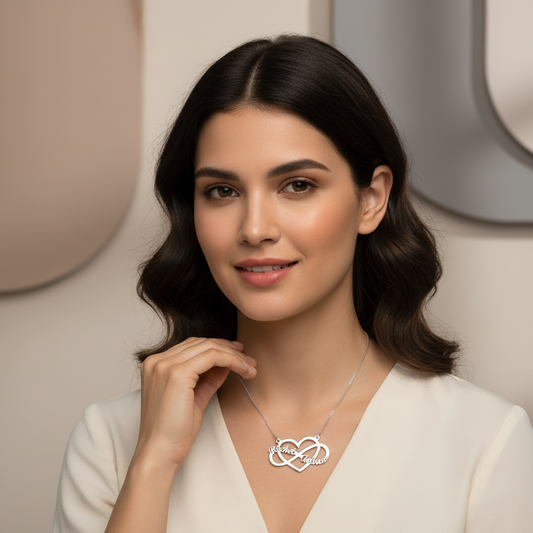 Infinity & Heart Combo Two Names Necklace
