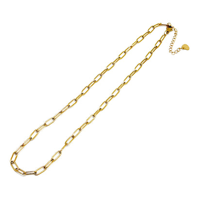 Gold Paper Clip Chain Necklace