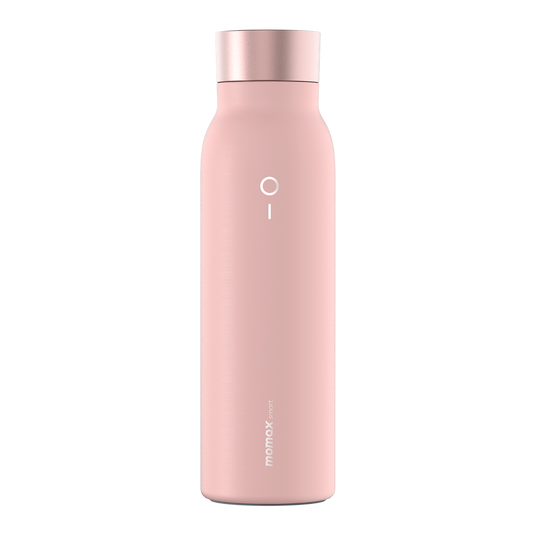 Pink water bottle on a transparent background