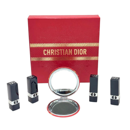 Rouge Dior Lipstick Set – Limited Edition | 4 Velvet Lipsticks + Mirror