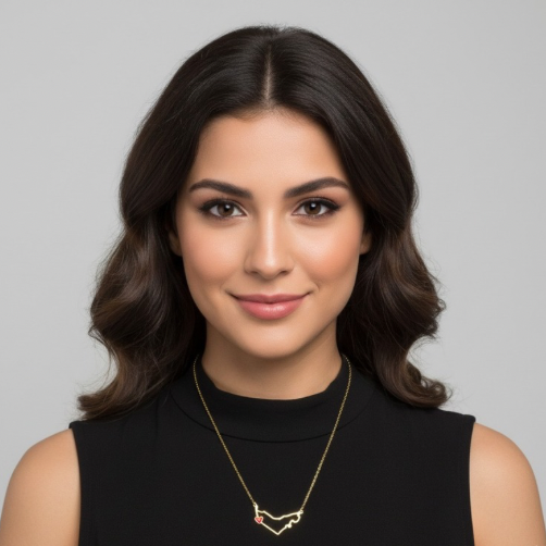 UAE Map With Red Heart Necklace