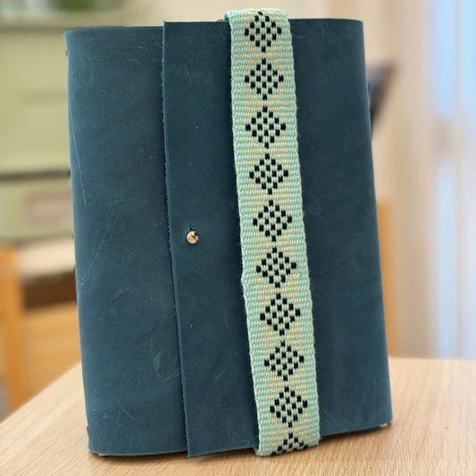 Leather with Sadu Journal Blue Engrave