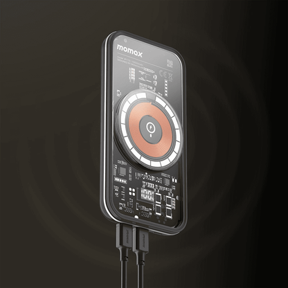 Electronic device with a circular dial and display on a dark background