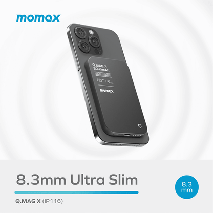 Ultra-thin phone case with momax branding on a light gray background