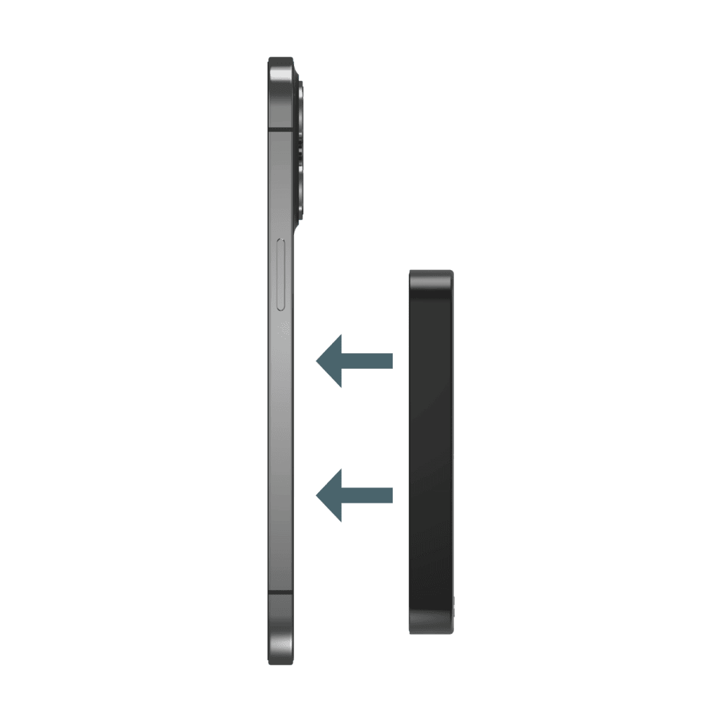 Illustration of a smartphone with a screen protector applied, showing arrows indicating the correct application direction.