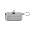 1-Power Mini 5000mAh 3-in-1 Power Bank with USB-C Plug - White
