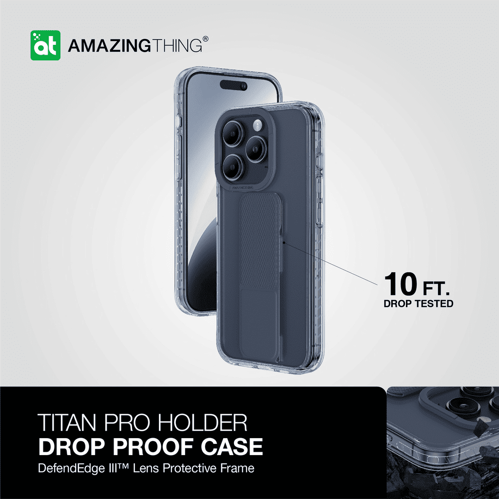 Drop proof case with 'Amazing Thing' branding on a white background