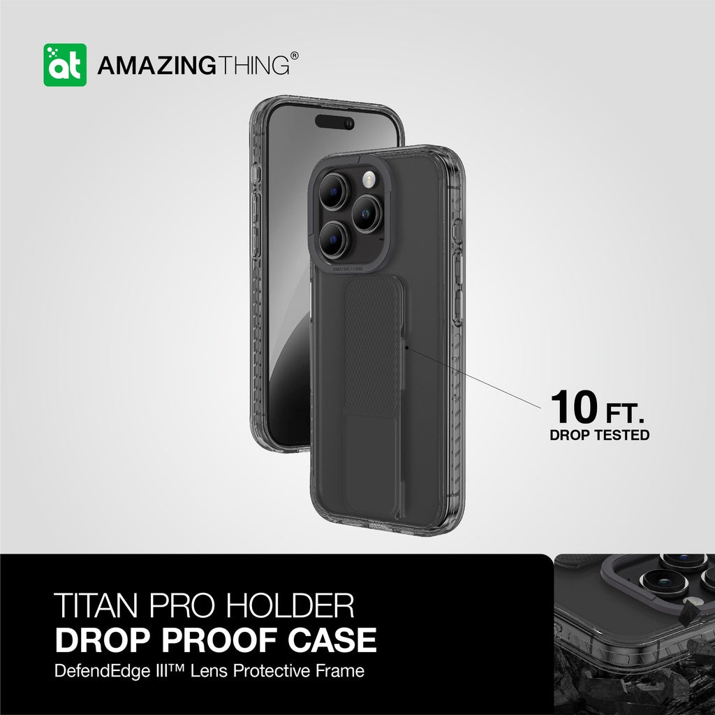 Titan Pro Holder Drop Proof Case for iPhone 15 Pro Max 6.7 - Black