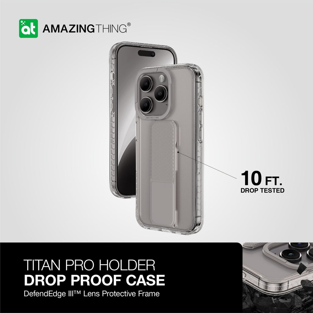 Titan Pro Holder Drop Proof Case for iPhone 15 Pro Max 6.7 - Grey