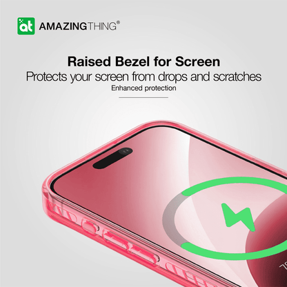 Phone with a raised bezel screen protector and 'Amazing Thing' branding.