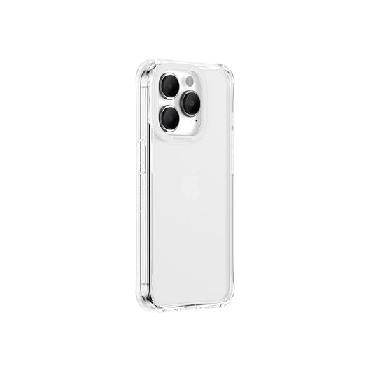 Clear phone case with Apple logo on a white background
