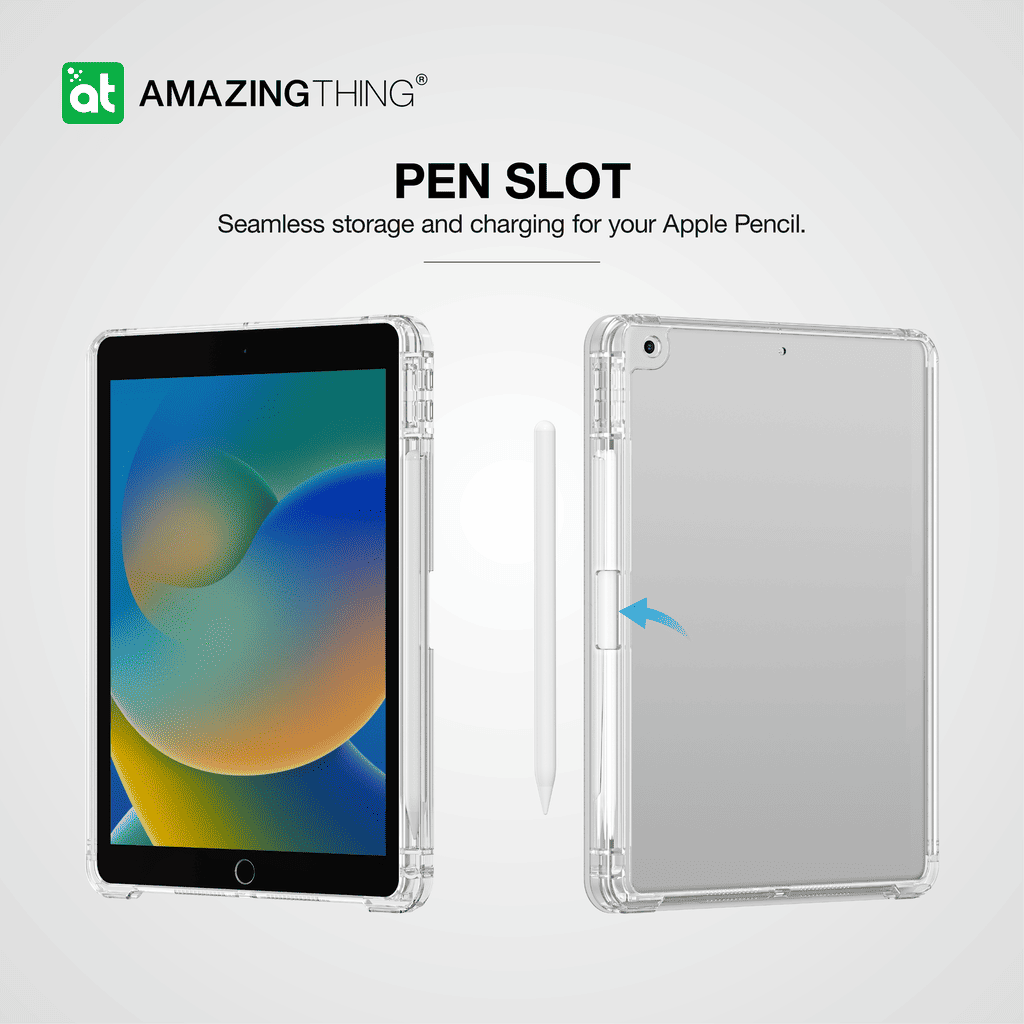 Tablet case with pen slot feature on a white background, featuring the 'Amazing Thing' brand.