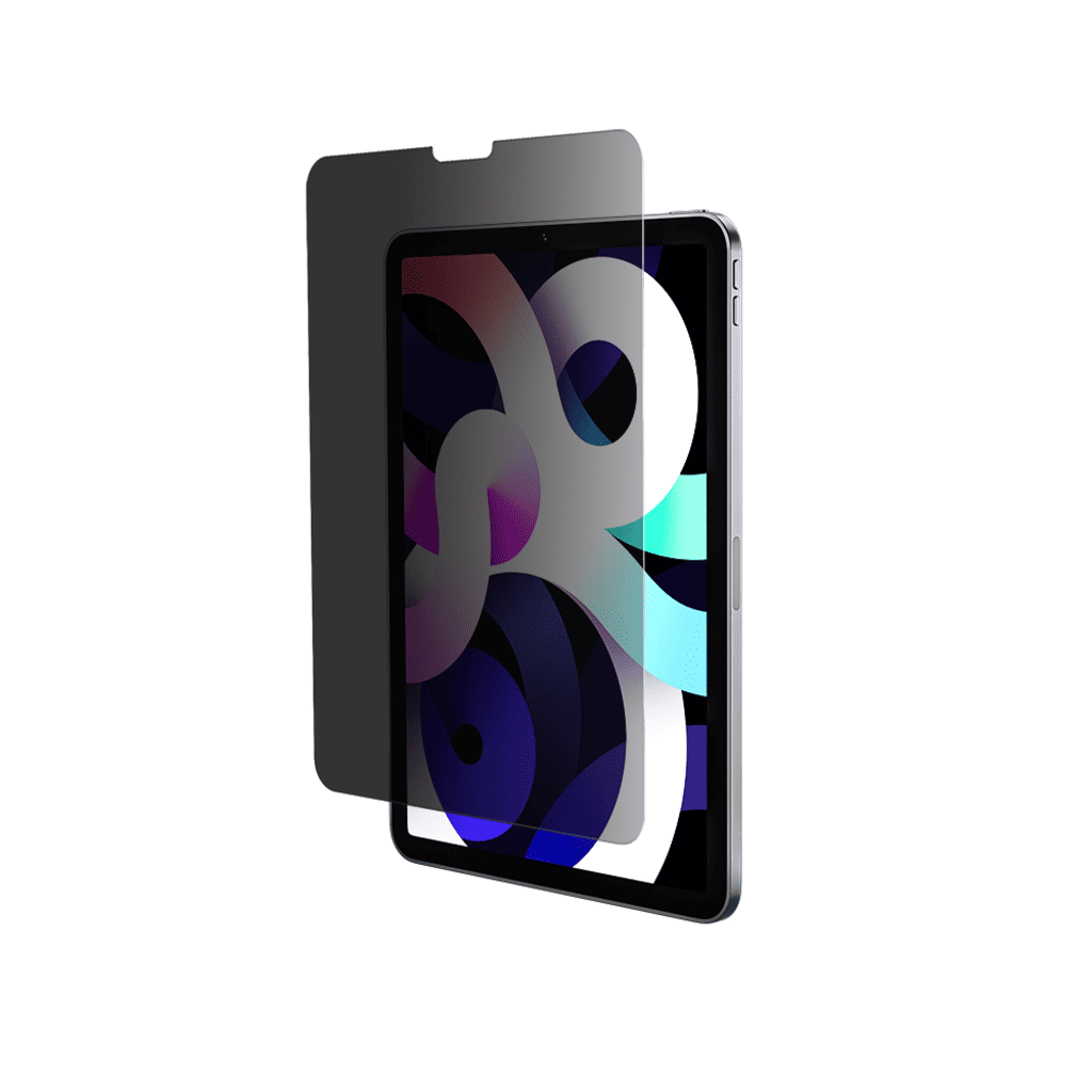 Screen protector for a tablet with a colorful display on a white background